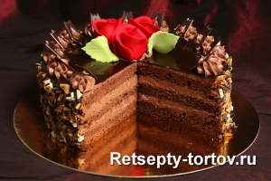 Торт с кусками шоколада: рецепт с фото