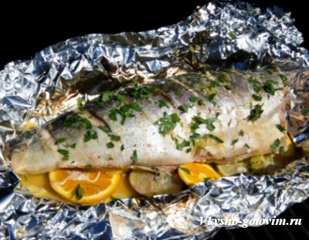 Рецепт приготовления Рыбы с овощами, запеченной в фольге