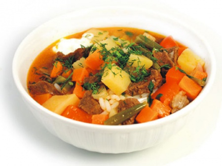 Легкий овощной суп с рисом