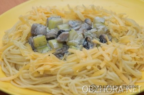 Спагетти со сливочно-грибным соусом - Вторые блюда - Рецепты с фото