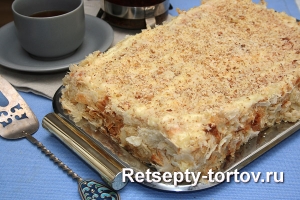 Торт «Наполеон» из слоеного теста: рецепт с фото