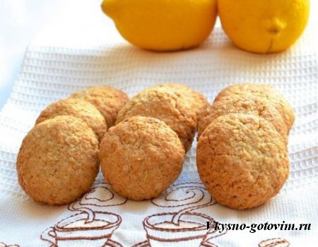 Лимонное овсяное печенье с медом