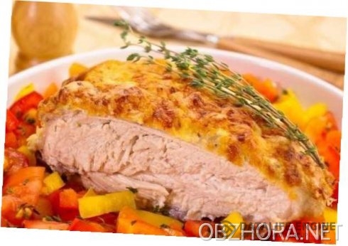 Курица запеченная со сметаной и сыром - Вторые блюда - Рецепты с фото