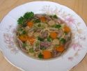 Рецепт: Суп с маринованными листьями горчицы и свининой